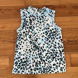 Loft, high neck, sleeveless blouse, size S